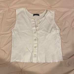 Brandy Melville white cut off crop top